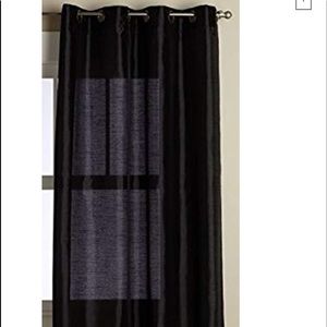 Black double curtain panels